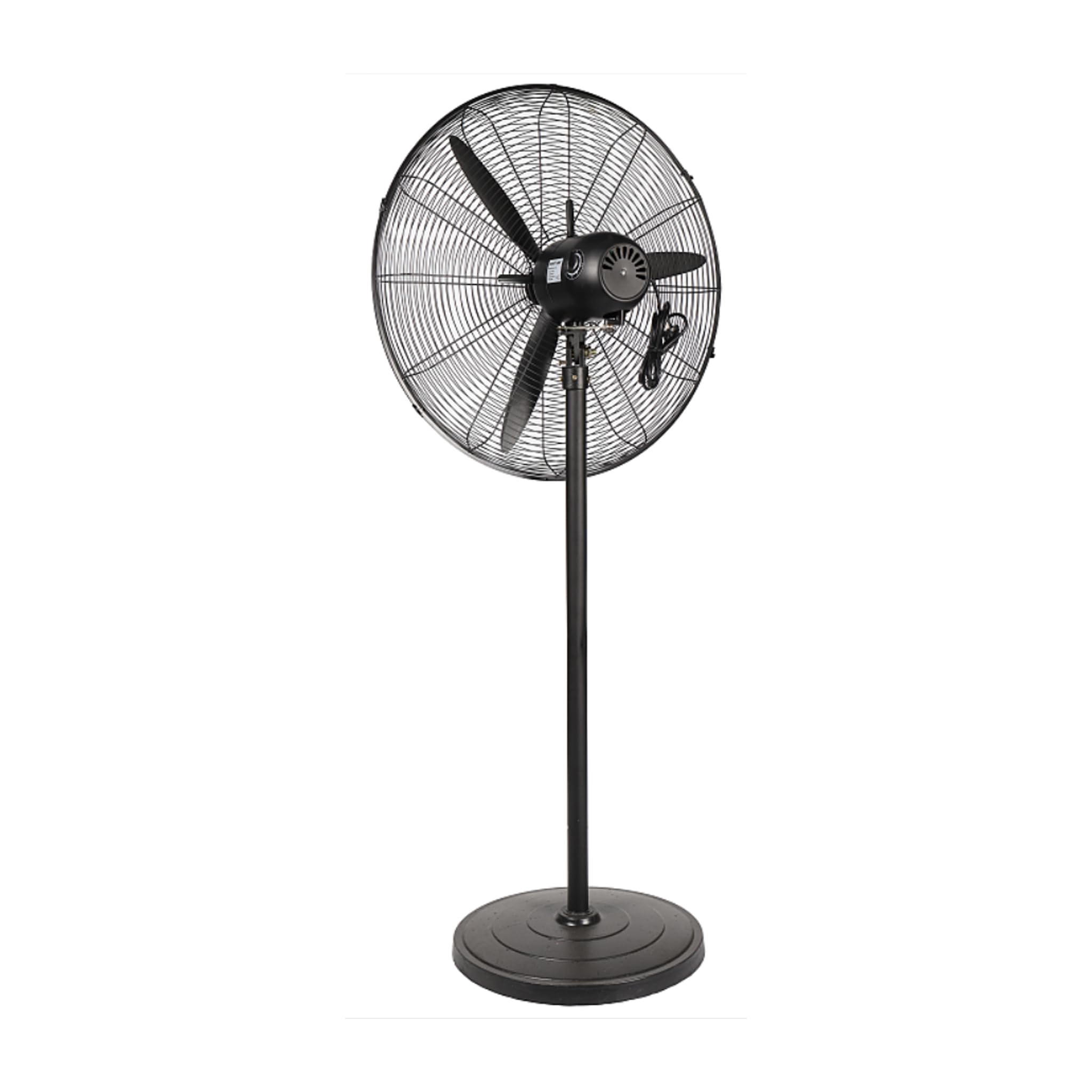 Ventilatore Industriale 2 in 1 a Piantana e Parete Ø66 cm 130W con Staffa da Muro Inclusa, Oscillazione, Altezza 160 cm, 3 Velocità, Pale in Metallo Professionali