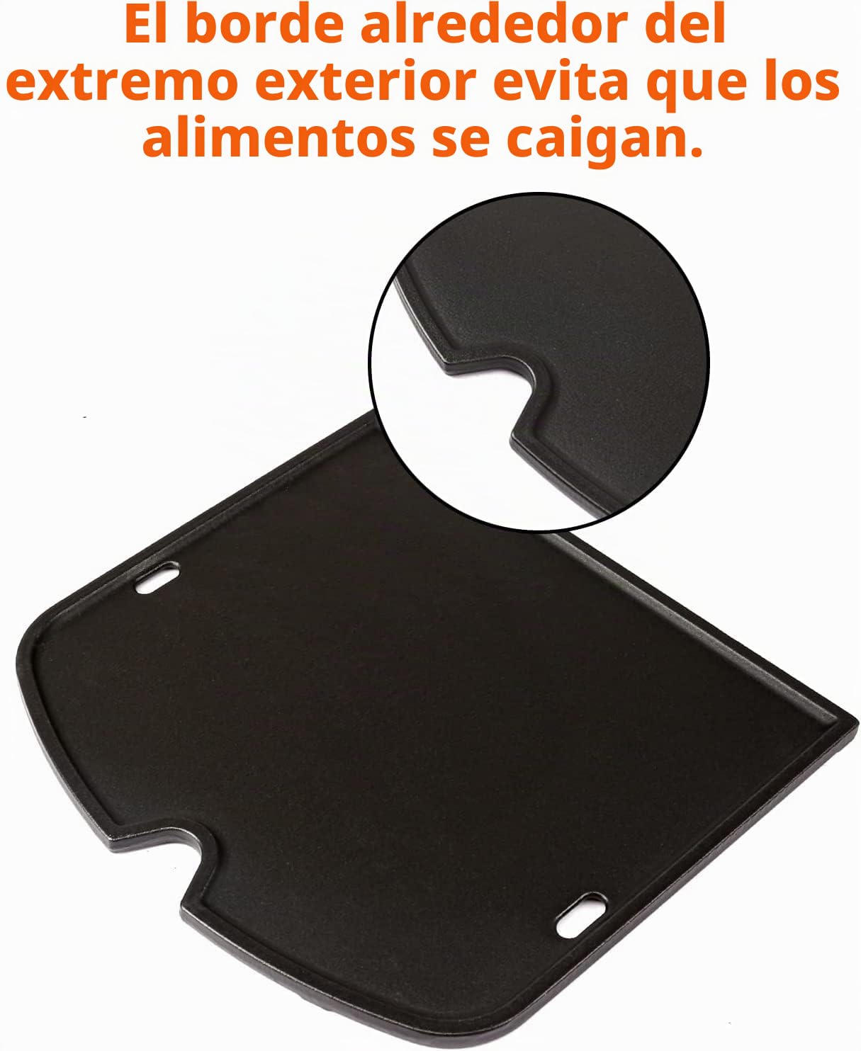 GFTIME Plancha de hierro fundido para Weber Traveler Parrilla de gas portátil Weber Parrilla al aire libre Sartén de cocina Pieza de repuesto Negro