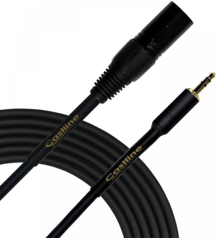10 Ft Gold XLR male to 3.5mm TRS Patch Mogami Neglex 2549 (For use with portable players)