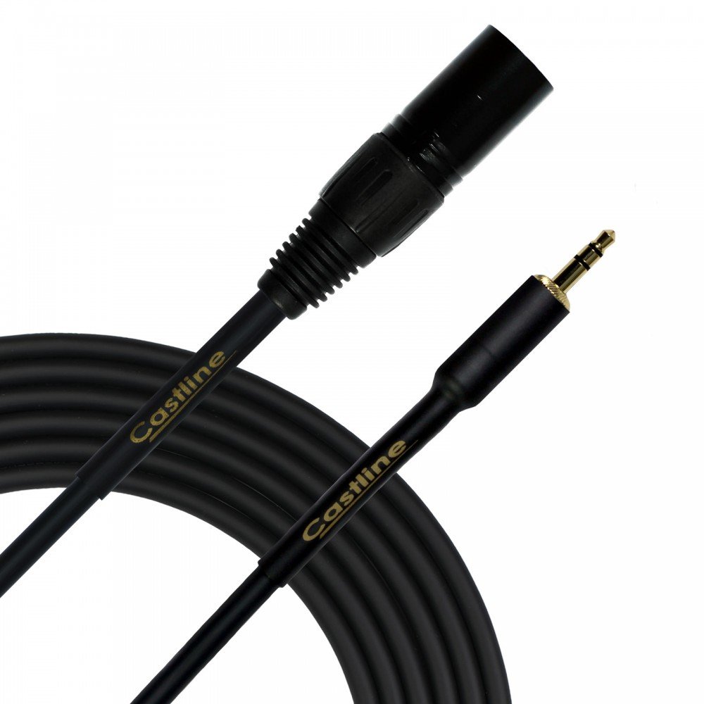 10 Ft Gold XLR male to 3.5mm TRS Patch Mogami Neglex 2549 (For use with portable players)