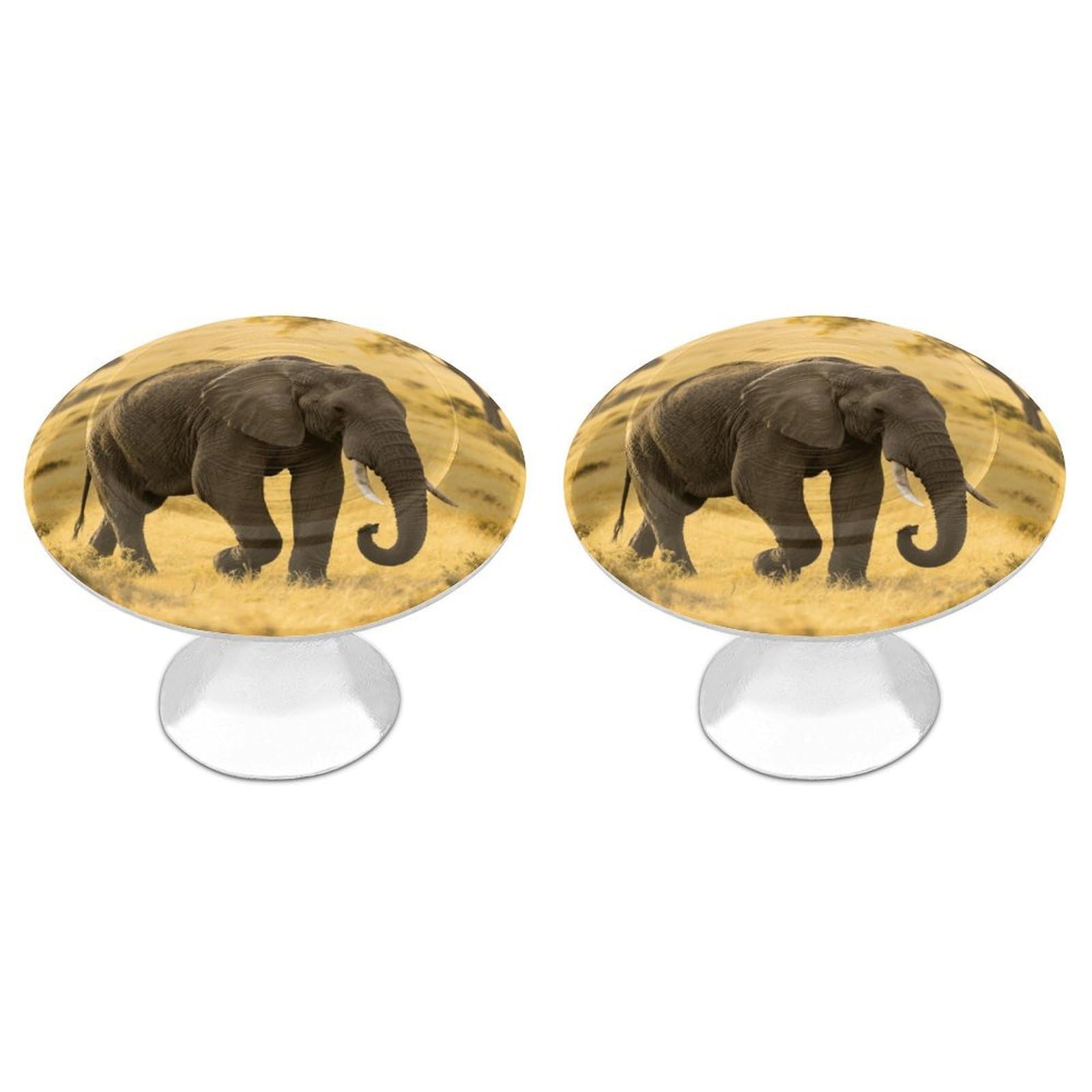 Vstadank Style Elephant Drawer Knob Nice Bathroom Cabinet Knob Round Cabinet Pull Stainless Steel Cabinet Handle Circle Drawer Handle Modern Drawer Pull For Wardrobe Cupboard 2 Pcs
