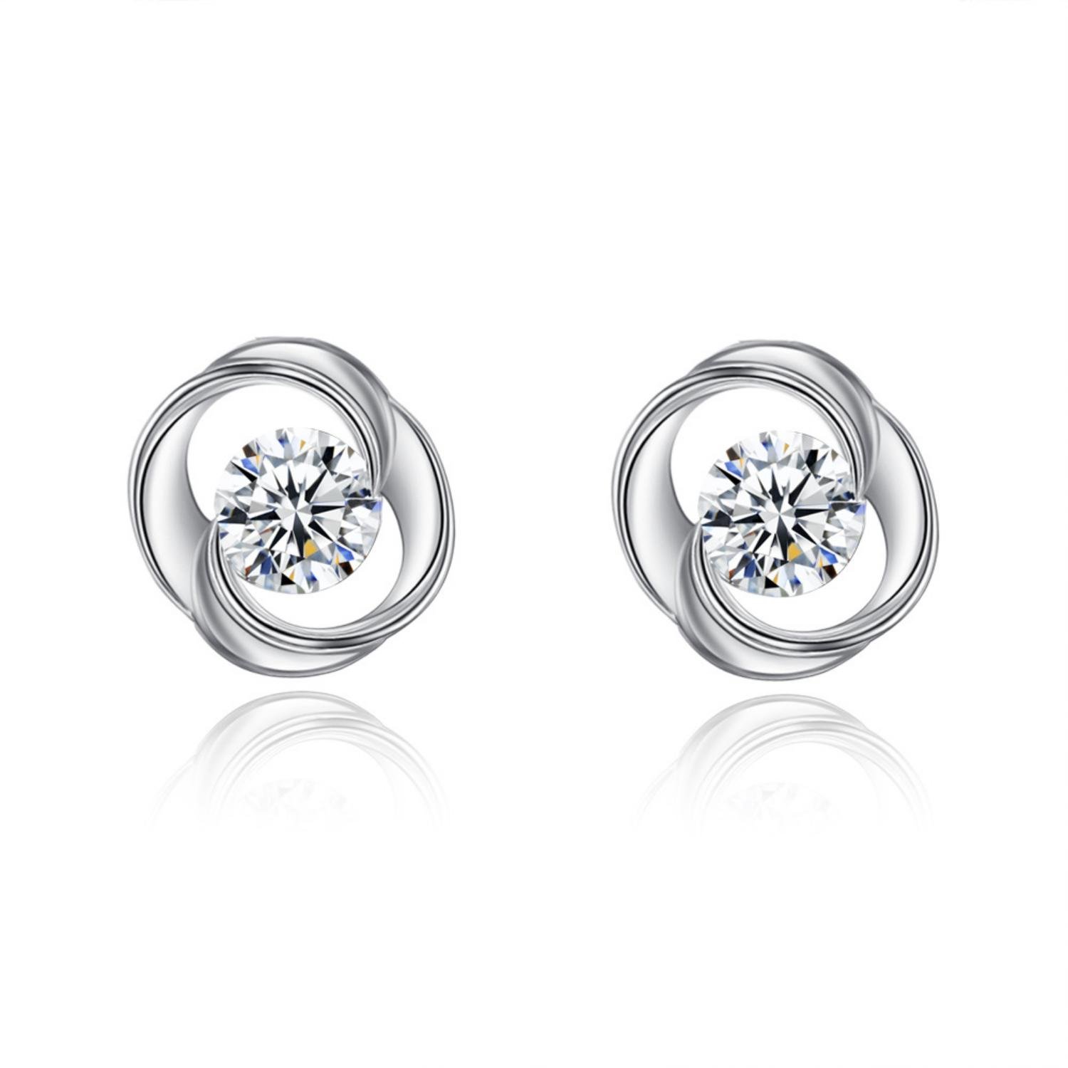 MYKI European and American rotary love earrings plated platinum inlaid zircon For Women & Girls (B08ZC2MDR9) Amazon Price History, Amazon Price Tracker