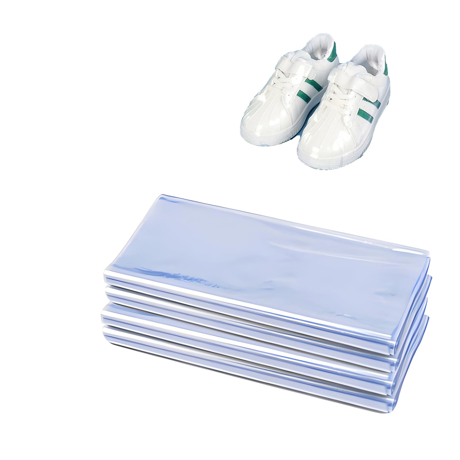 100-Pack Shoe Shrink Wrap Bags - 11x18 Inches Sneaker Heat Shrink Wrap for Men & Women - Shoe Organizer Bags to Prevent Sole Yellowing & Keep Dust