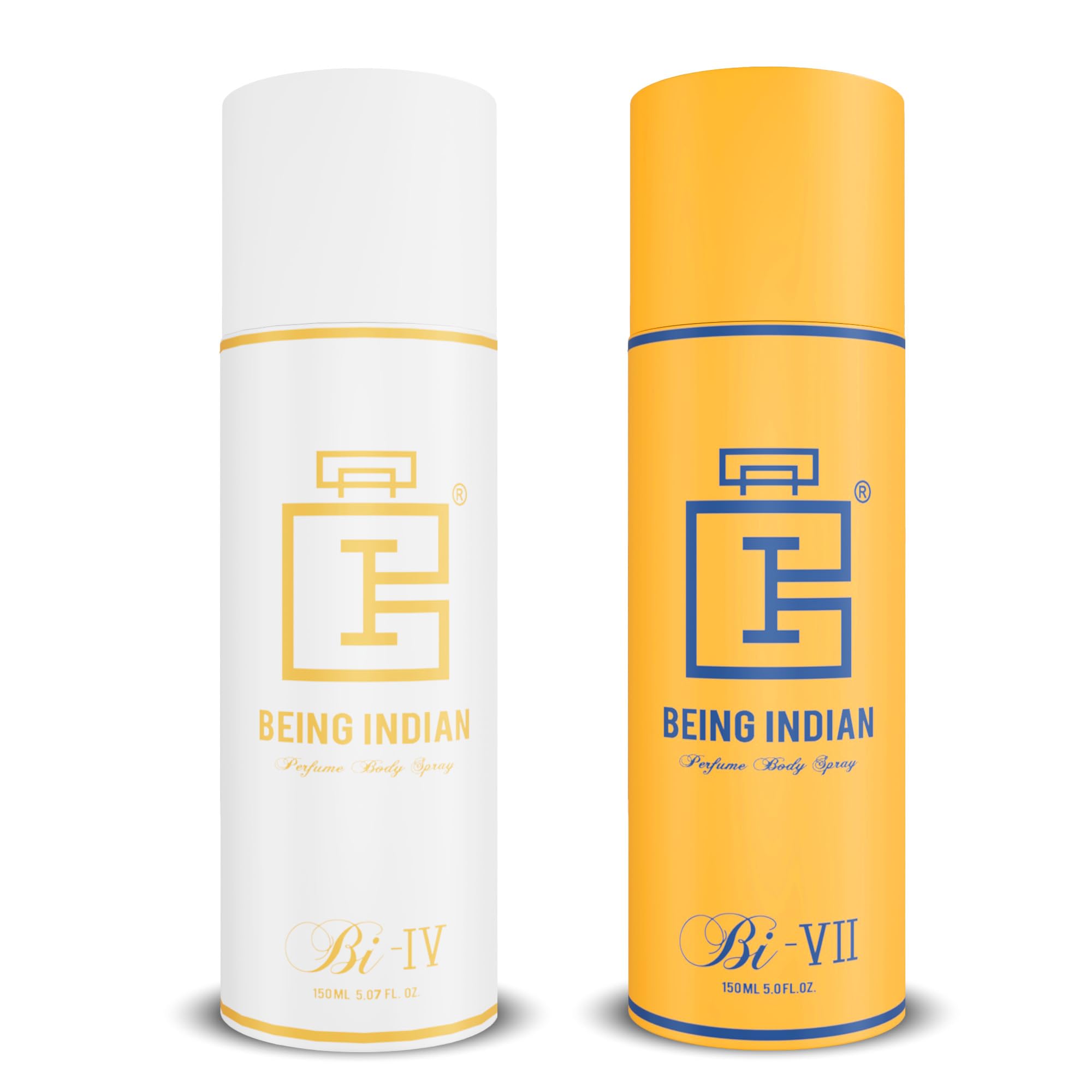 Being Indian BI-IV & BI-VII Long-Lasting Deodorant Combo (2 × 150 ml) | Unisex Body Spray for Men & Women | Amber • Musky • Citrus | Aromatic • Green • Marine-image-4