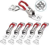 E-TING 6-Pack 4001 Toggle Latch Clamps 330lbs Heavy Duty Adjustable Holding Clamps for Toolboxes Smokers Cabinets +24 Screws
