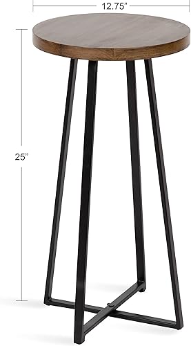 Miniatura 3 de Kate and Laurel Zia - Taburete moderno para mostrador, 13 x 13 x 25 pulgadas, madera natural y negro, taburete decorativo contemporáneo para cocina