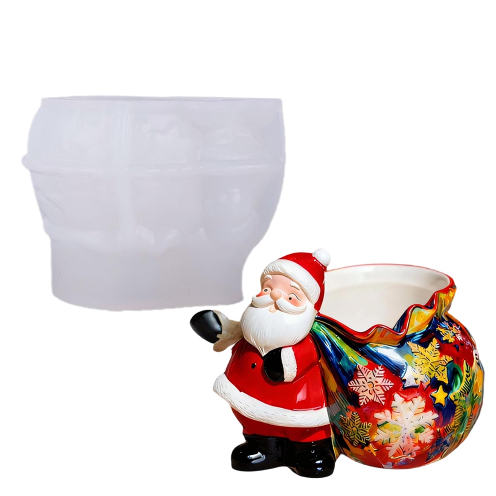 Moule en silicone pot de fleurs Père Noël pour réussir vos contenants et récipients à bonbons