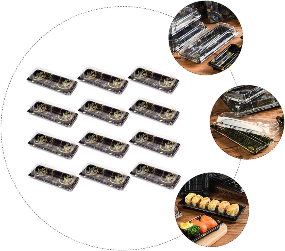 Mobestech 40 Pcs tray takeaway box sushi box Packing Container food containers container Box Disposable food box sushi take out containers food printing disposable sushi containers
