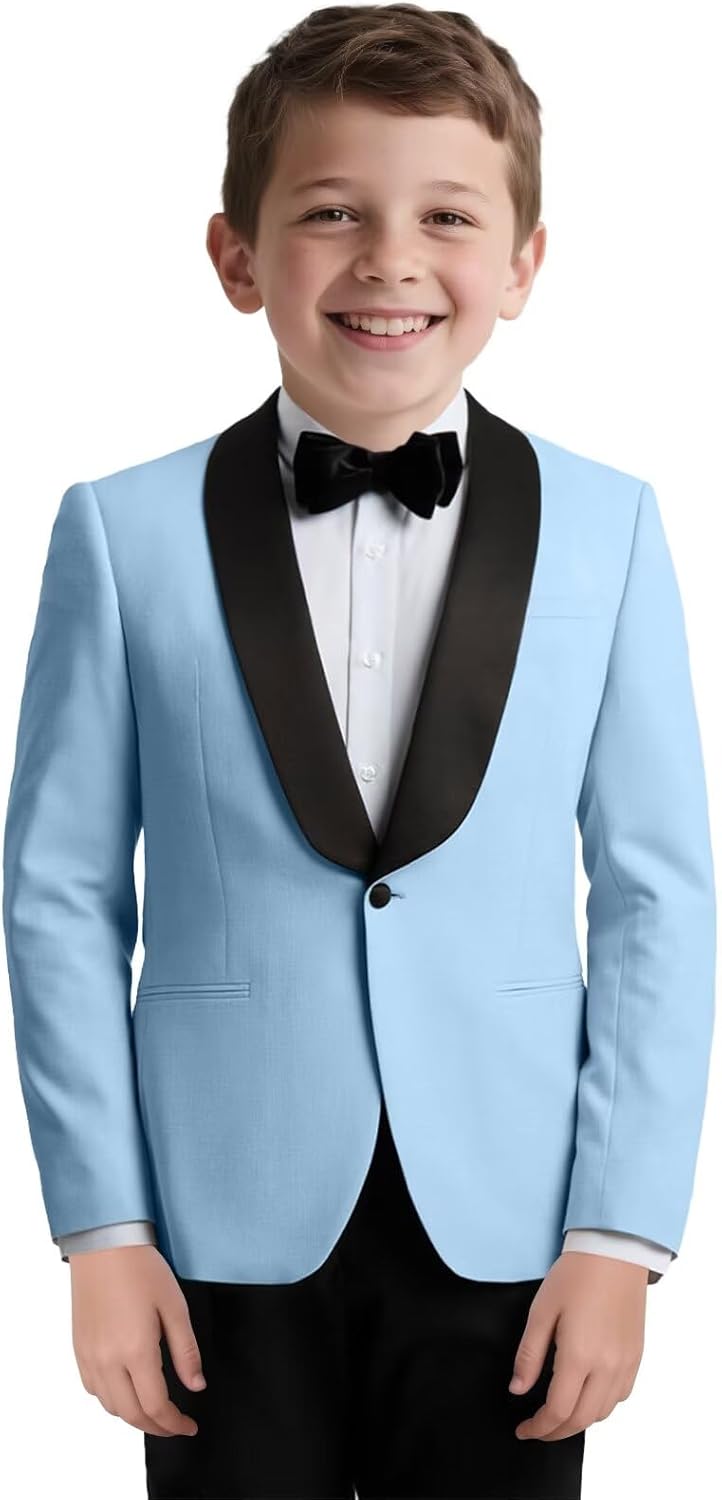 Boys Tuxedo Suits Slim Fit 3 Piece Kids Dress Clothes for Boy Formal Wedding Suit Blazer Vest Pants