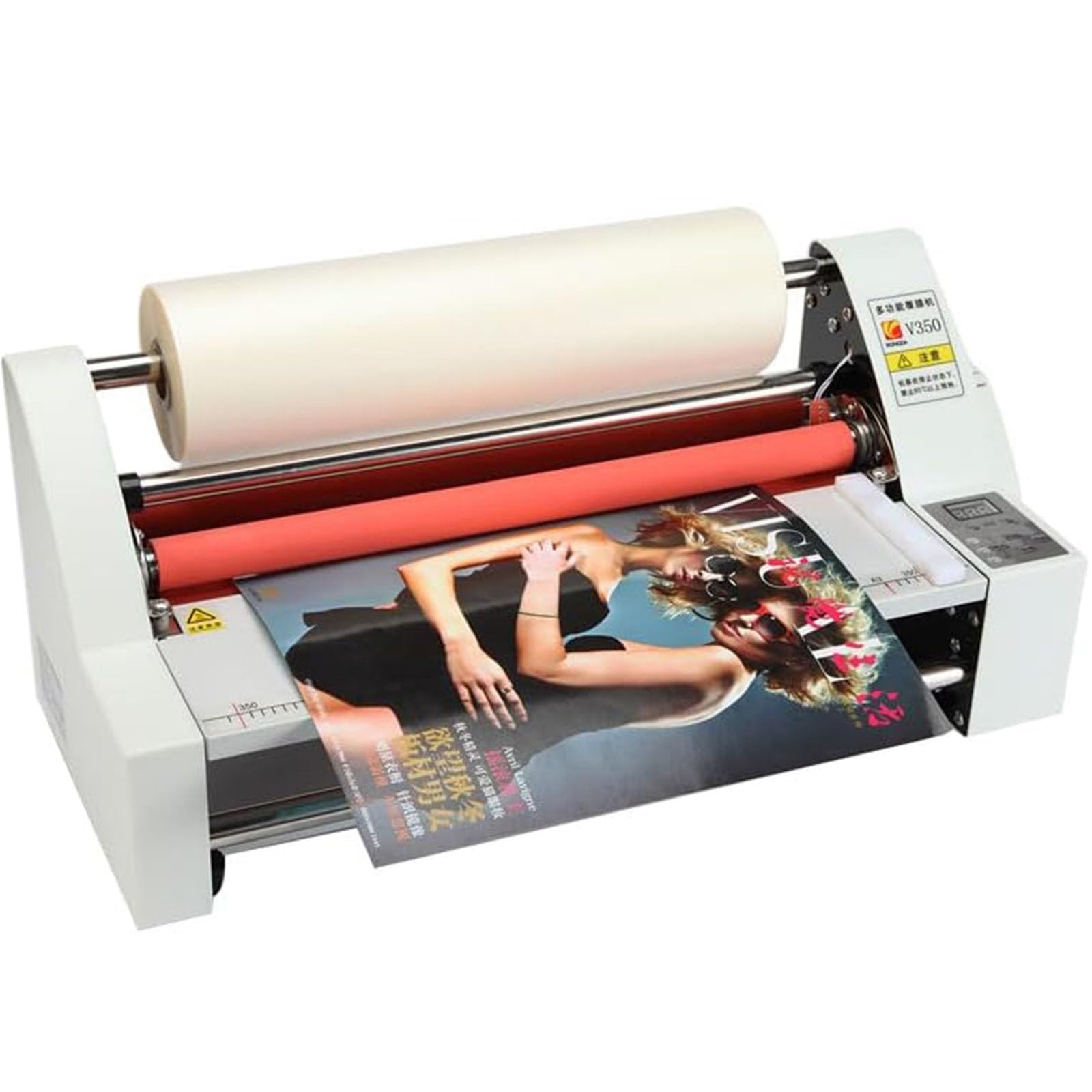 Laminator 350 Mm, Laminator Walcowy Na Zimno I Gorąco V350, Jednostronny I Dwustronny Laminator Termiczny Do Papieru, Kartonu, Forniru, Folii Pvc