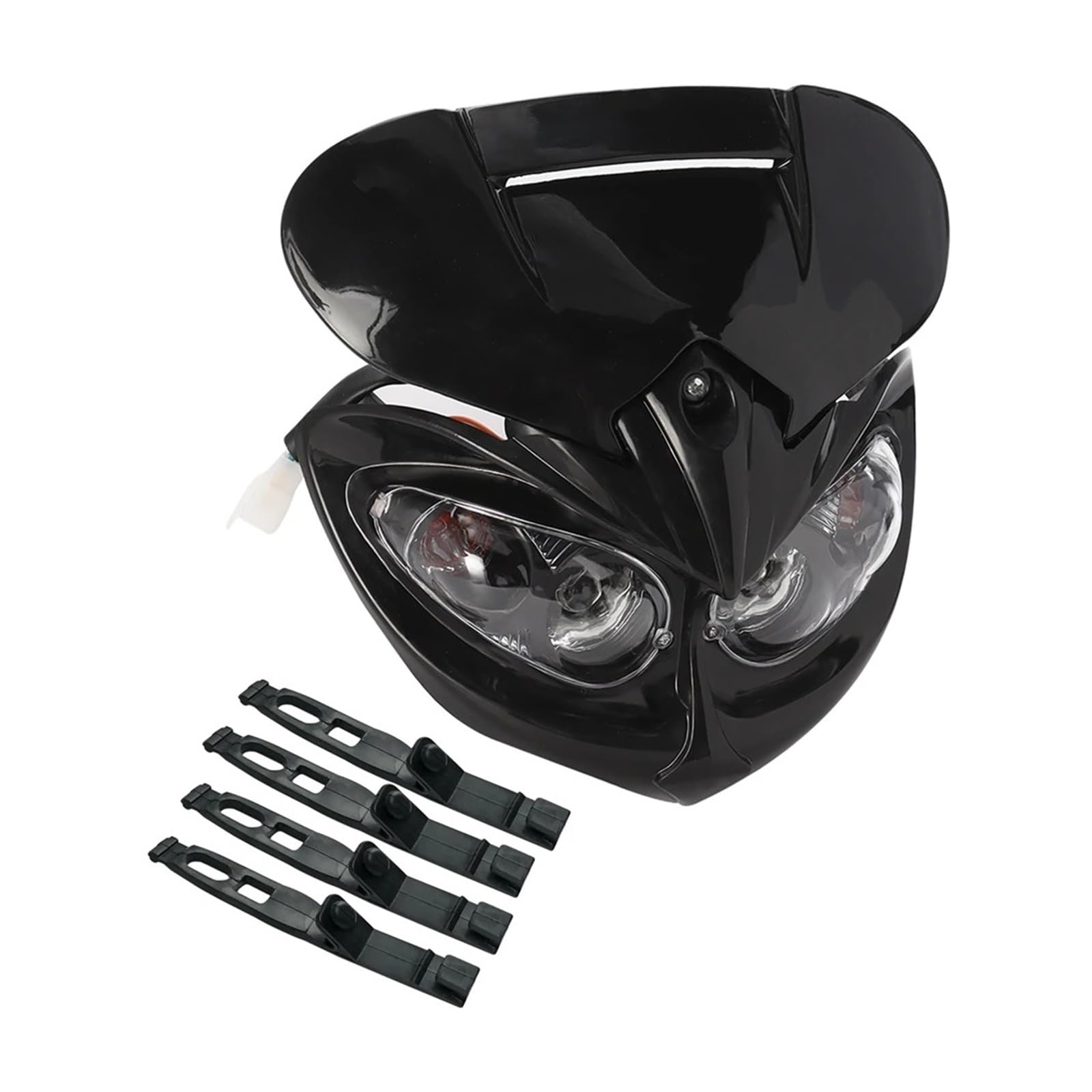 SANCAK Faros De Motocicleta Faro Universal Para Motocicleta Lámpara Doble Cabeza Luz Led Carenado Dirt Pit Bike Para ATV Hi Lo Beam 4 Ojos Para