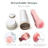 Masturbadores masculinos Juguetes sexuales para adultos, masturbadores masculinos Stroker 3D realista Vagina Masturbación Coño Copa (Blanco)