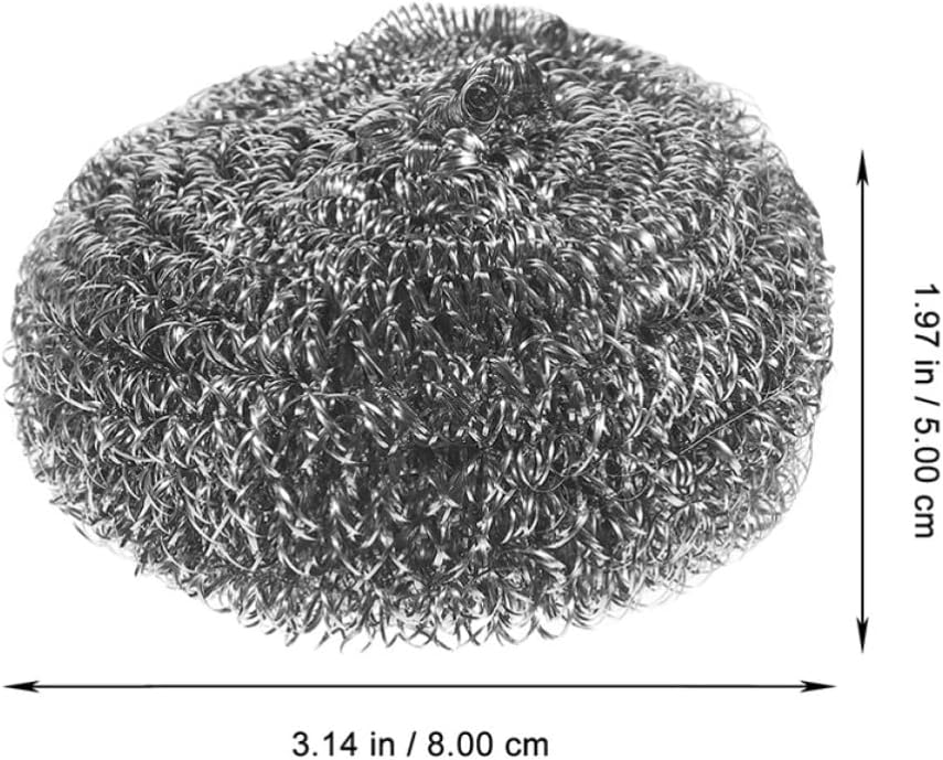 8pcs Stainless Steel Wire Ball Scrubbers Pot Metal Sponge Dish Scrub Brush for Pan Cleaning Kitchen Household Use