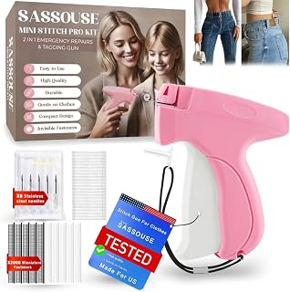 2in1 The Original Stitch Gun for Clothes & Stitchy Tagging Gun,The Stitchy Quick Clothing Fixer, Quick Stitch Sewing Gun, Sewing kit for emergency Repairs and DIY- Include 6 Needles & 2000 Fasteners
