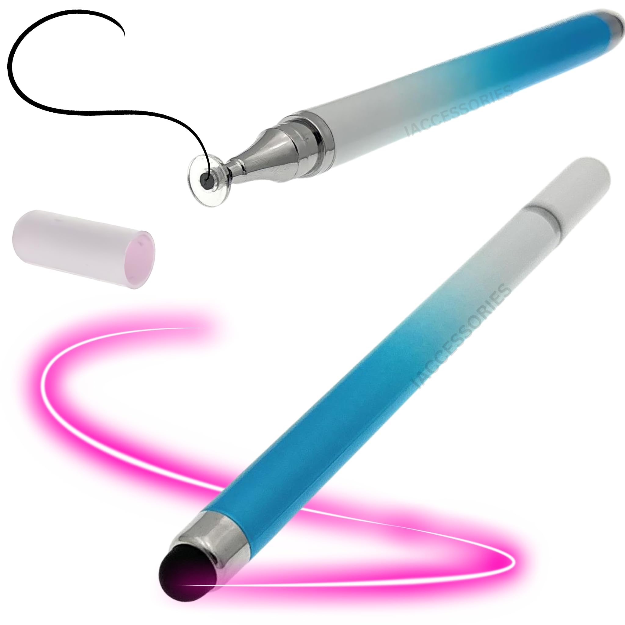 iAccessories Dual-Sided Universal Stylus Pen Compatible with All Touch Screens Devices, iOS, Android Mobile Phones, Tablets - Pack of 2 (Gradient Blue)-image-48