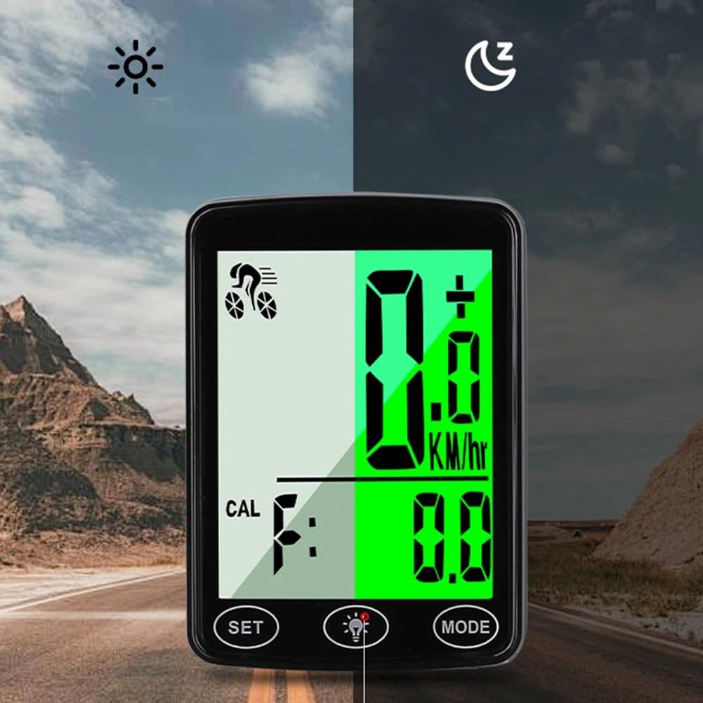 Contachilometri Bici Computer da Bici con tachimetro Wireless Impermeabile cronometro Digitale for Bicicletta da Montagna contachilometri da Ciclismo Ciclocomputer(Wireless)
