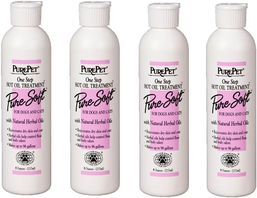 MPP PurePet Pure Soft One Step Hot Oil Treatment for Dogs and Cats High Concentrate (4 Bottles)