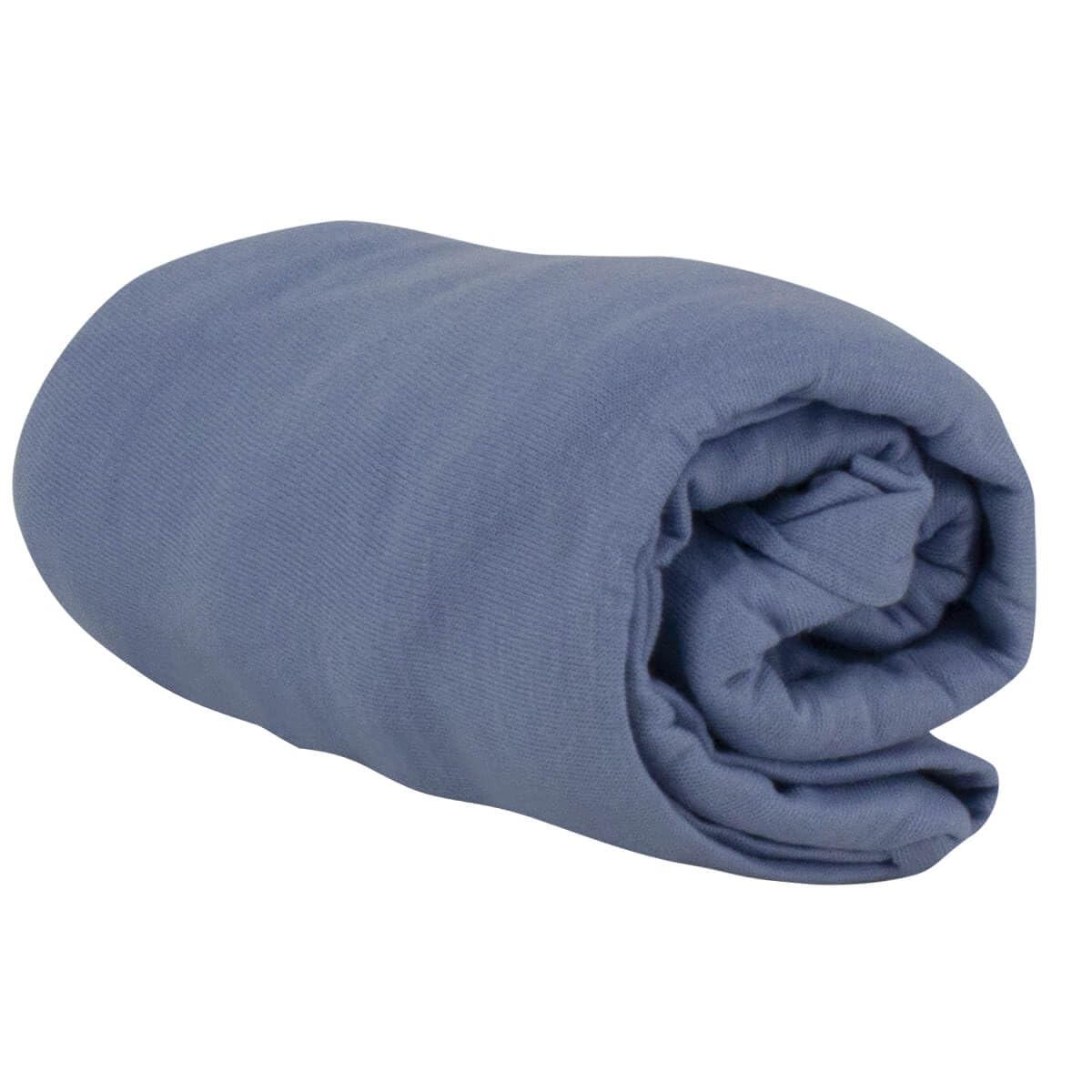 babyCalin - Set 2 lenzuola con angoli Bianco/Azzurro 70x140x17 cm