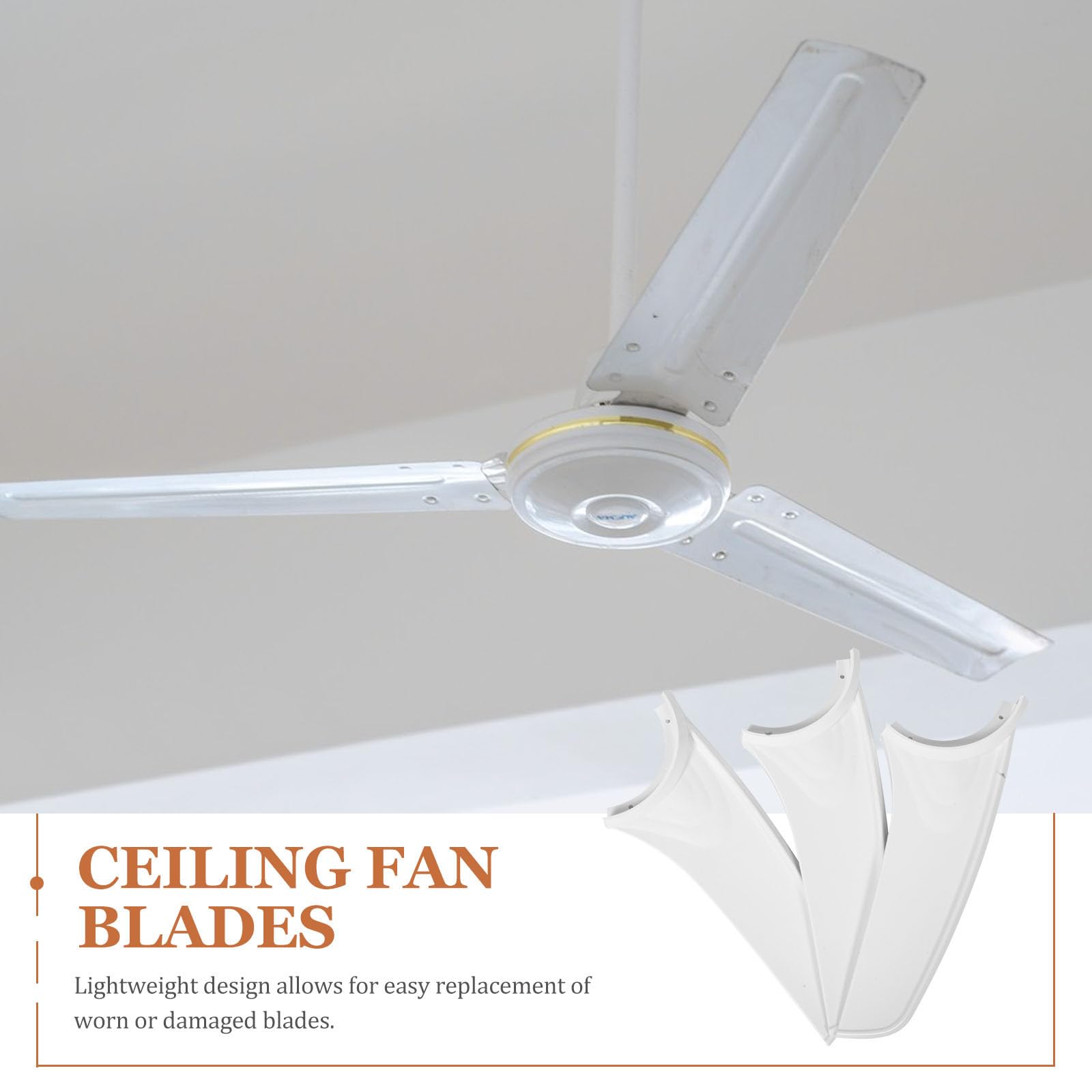 EXCEART 3 Pezzi Ventilatore da Soffitto Pale in Plastica Bianco
