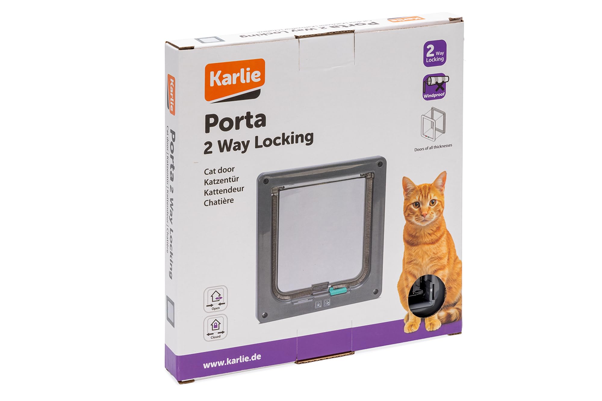 Karlie Porta per gatti a 2 vie, larghezza: 19,2 cm, altezza: 20 cm, antracite