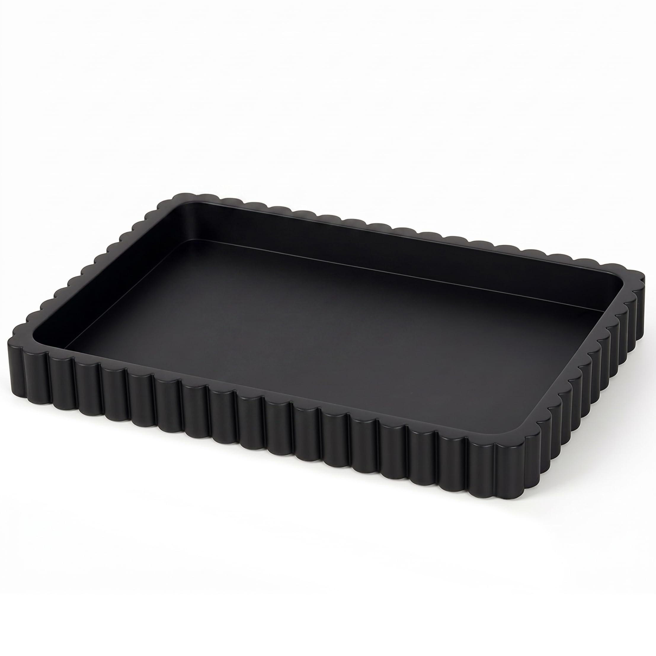 Bandeja otomana cuadrada de madera negra para decoración de mesa de centro