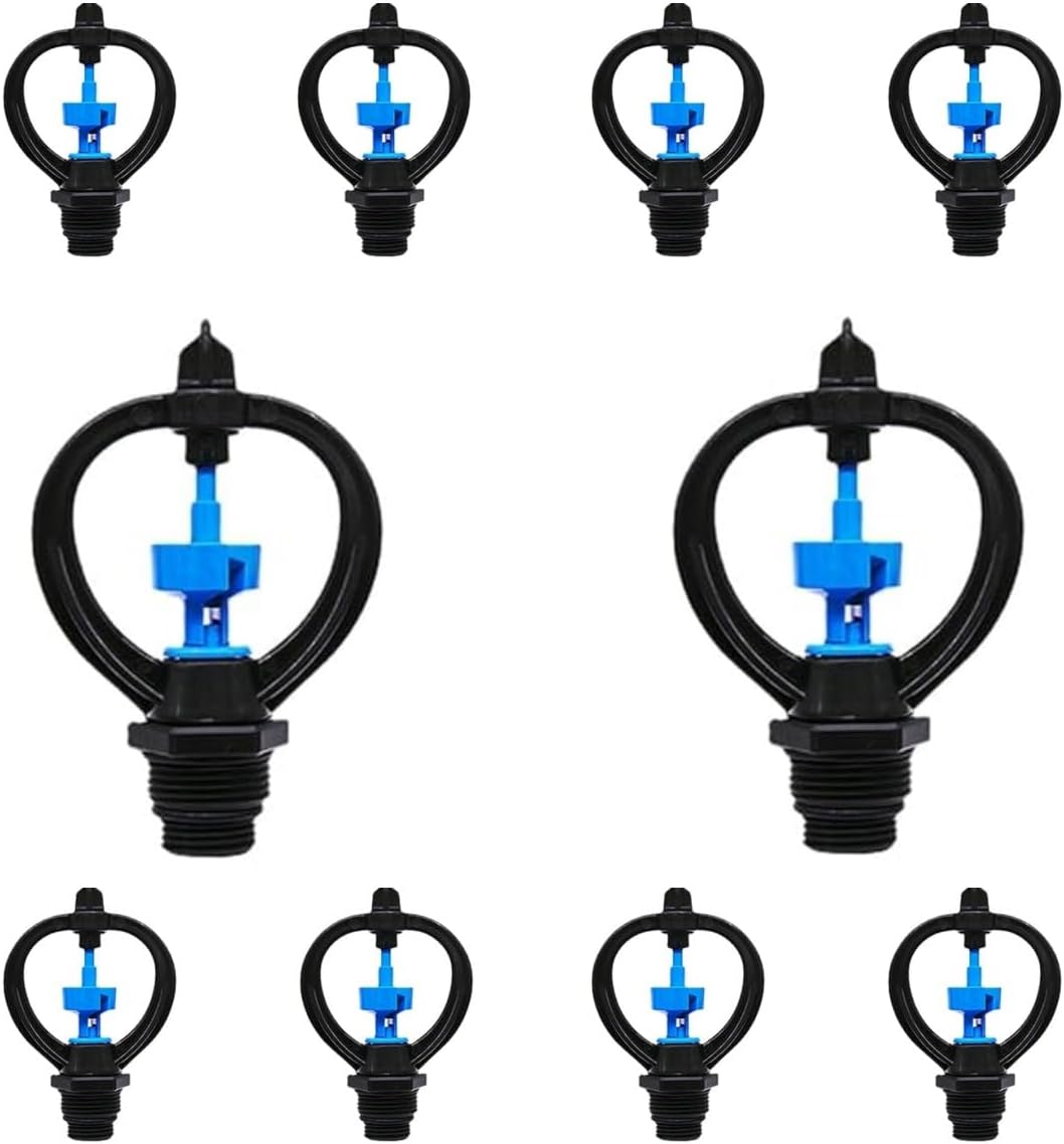 10Pcs Universal Plastic Disc Sprinkler Heads - Perfect for Garden and Landscape Irrigation with 1/2 and 3/4 Inch Rain Shape Spray (1/2 Aluminum)