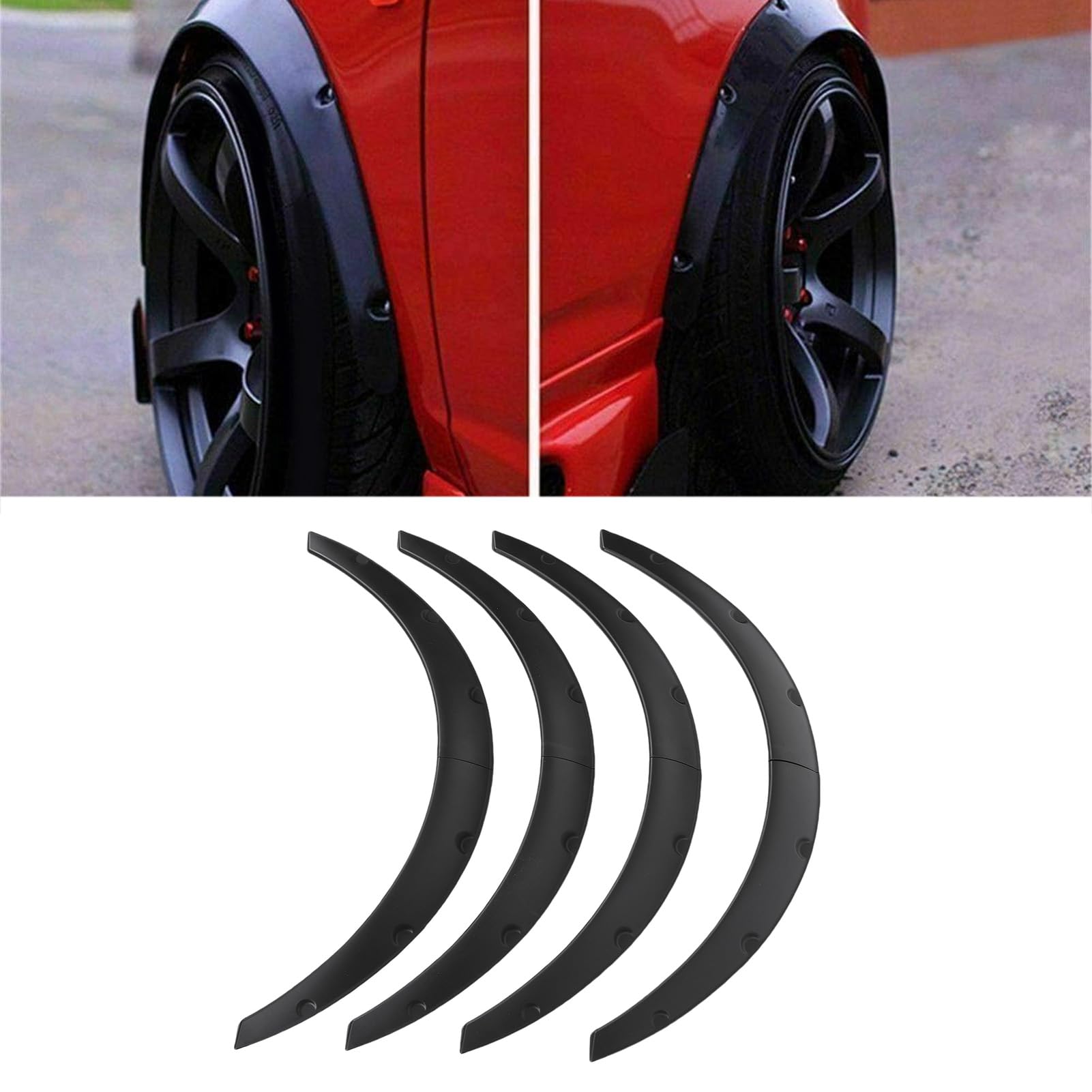 Naroote Parafanghi Universali da 4 Pezzi, Passaruota Flessibili per Berline SUV Fuoristrada, Parafanghi con Rivestimento dell' da 80 Cm, Ideali per Kit Carrozzeria Veicolo