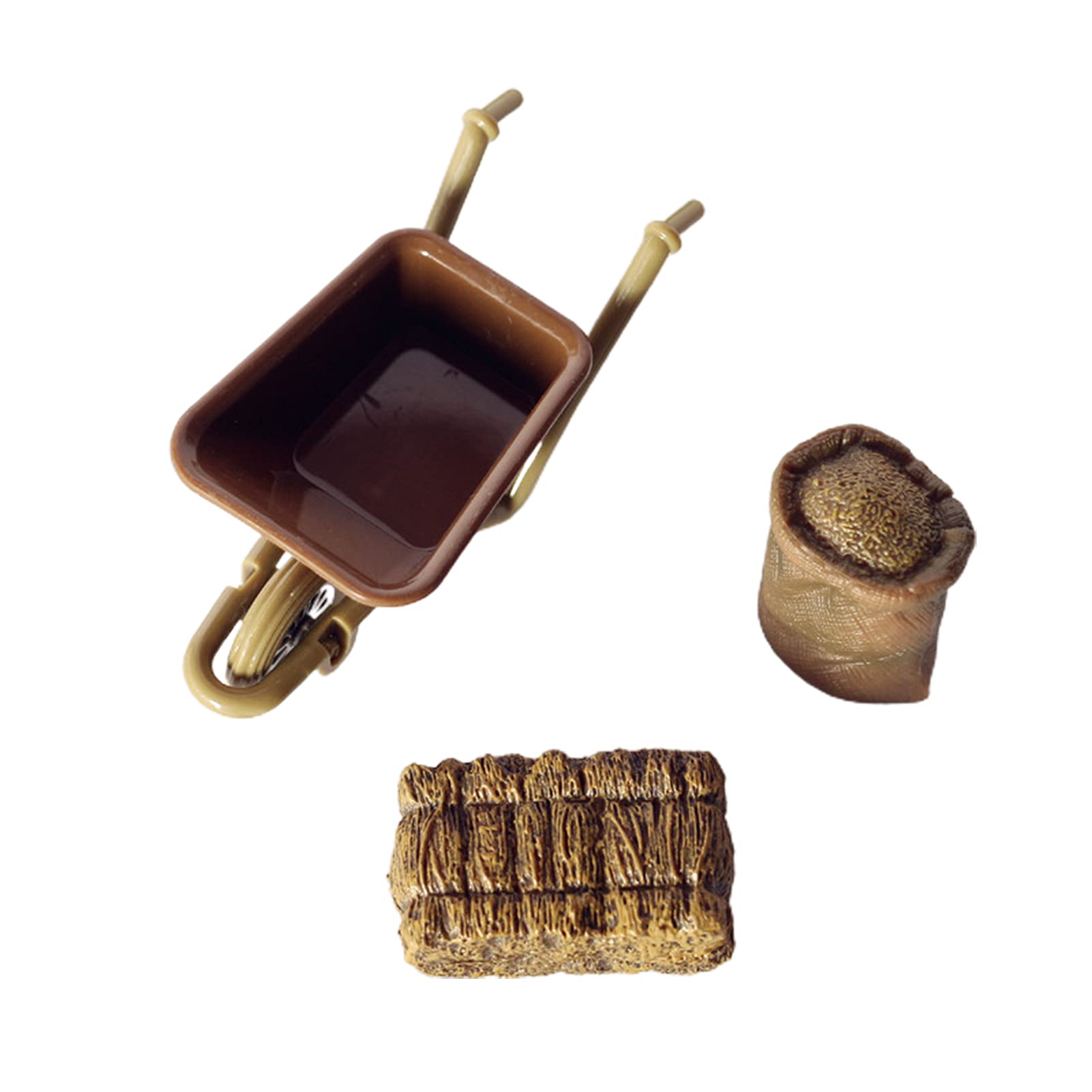 1 Set Dollhouse Miniatures, 1/12 Scale Miniature Dollhouse Farm Tool Accessories, Plastic Mini Farm Tool Shovel Rake for Micro-Landscape Scene Decor E