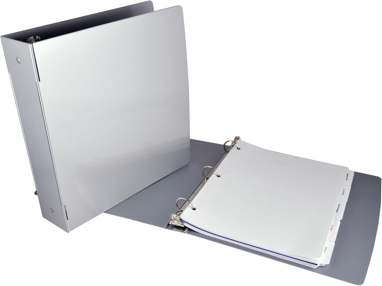 Saunders Recycled Aluminum 3 Ring Binder, 2 Inch - Heavy Duty Metal Binder for School, Industrial & Contractor Use - Indestructible, Eco-Friendly Durable Cover for Letter Size Documents, Gray