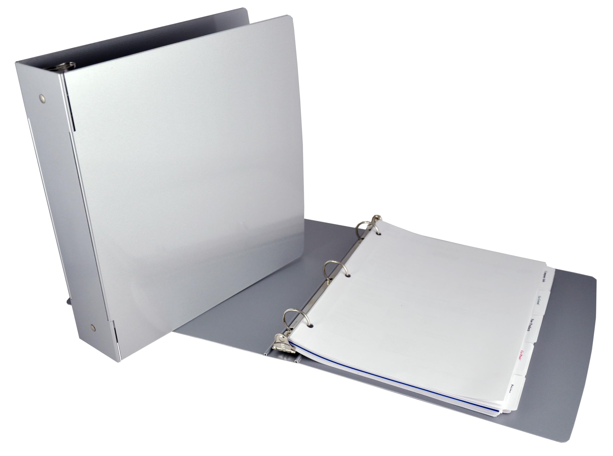 Saunders Recycled Aluminum Ring Binder, 2-Inches Spine, Letter Size, 8.5 x 12-Inches, 1 Binder (00605), Aluminum, Gray, 605