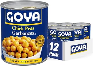 Goya Chick Peas Garbanzo Beans, 29 oz Cans, Pack of 12 - Vegan, Gluten-Free, Easy Open Pull Tab