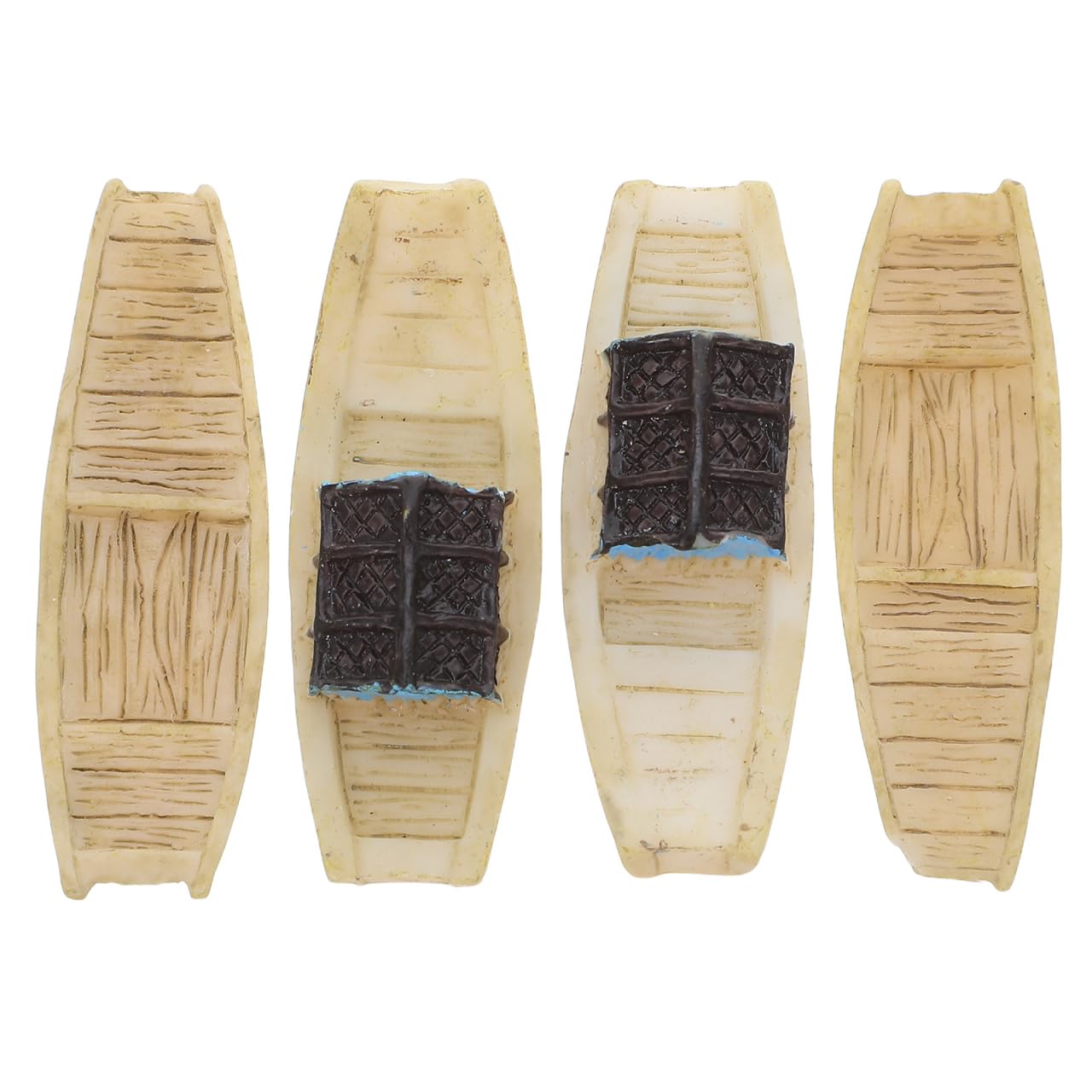 BESPORTBLE 4Pcs Mini Fish Boat Decoration Miniature Rustic Boat Figurine Dollhouse Sailboat Ornament Plastic Sailboat Decor Rustic Table Ornaments for DIY Zen Fairy Garden Bonsai Terrarium Beach