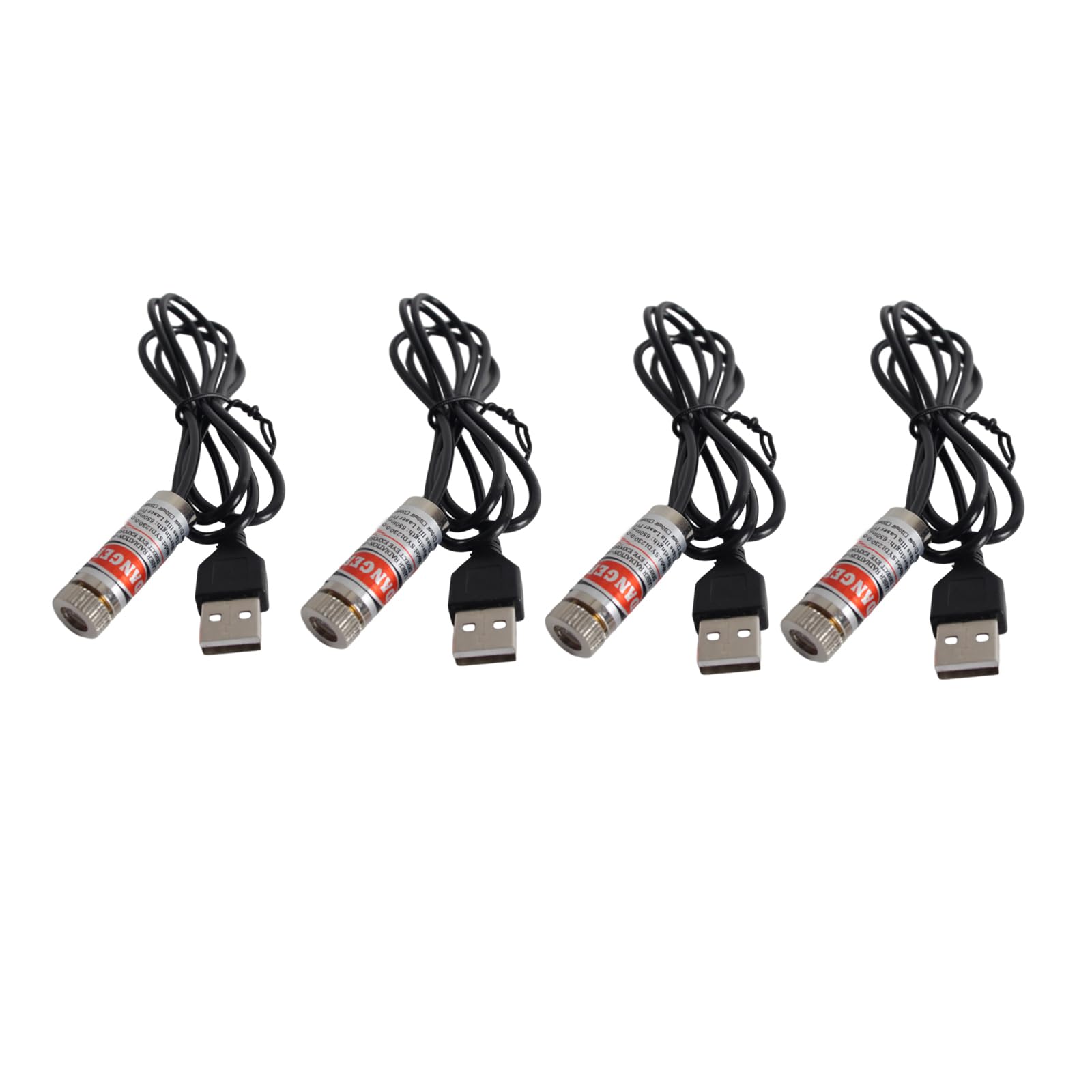 Red line Laser Module, Industrial Laser Module, Adjustable Focus, line Length 39″USB Connector Diameter 12mm(traverse-4pack)