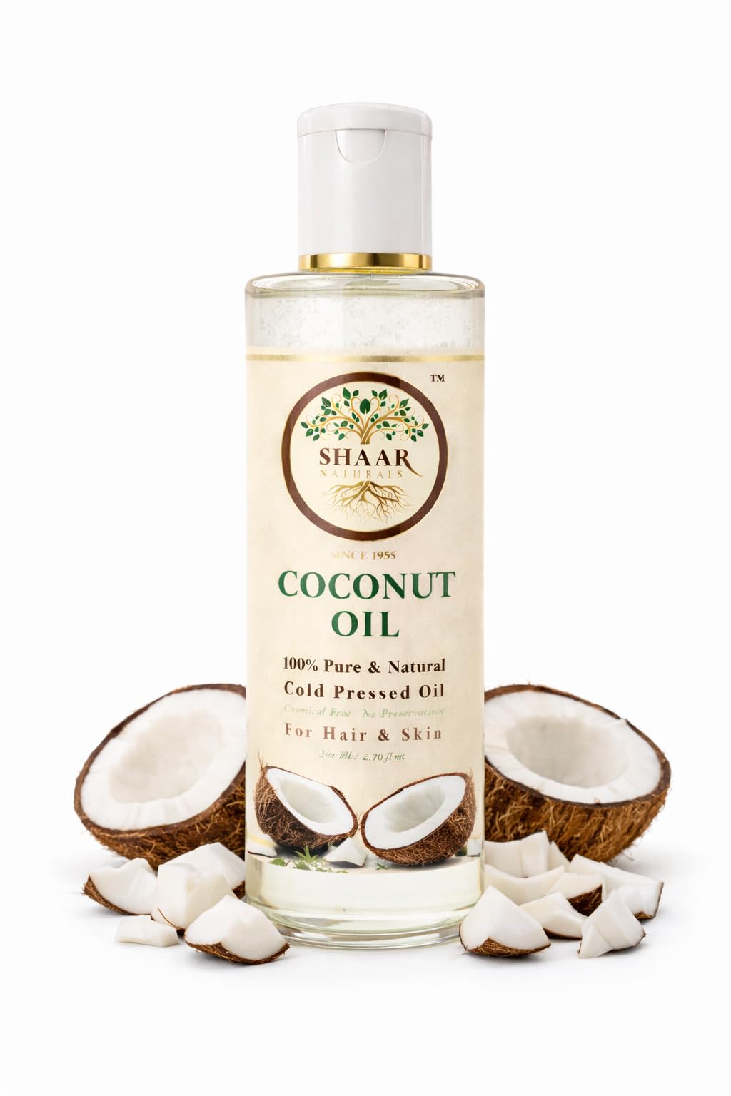 SHAAR Naturals Cold Pressed Coconut Oil for Hair & Skin, 100% Pure, Zero Preservatives, 200 ml | Natural Hair Conditioning & Skin Moisturising Oil-image-39