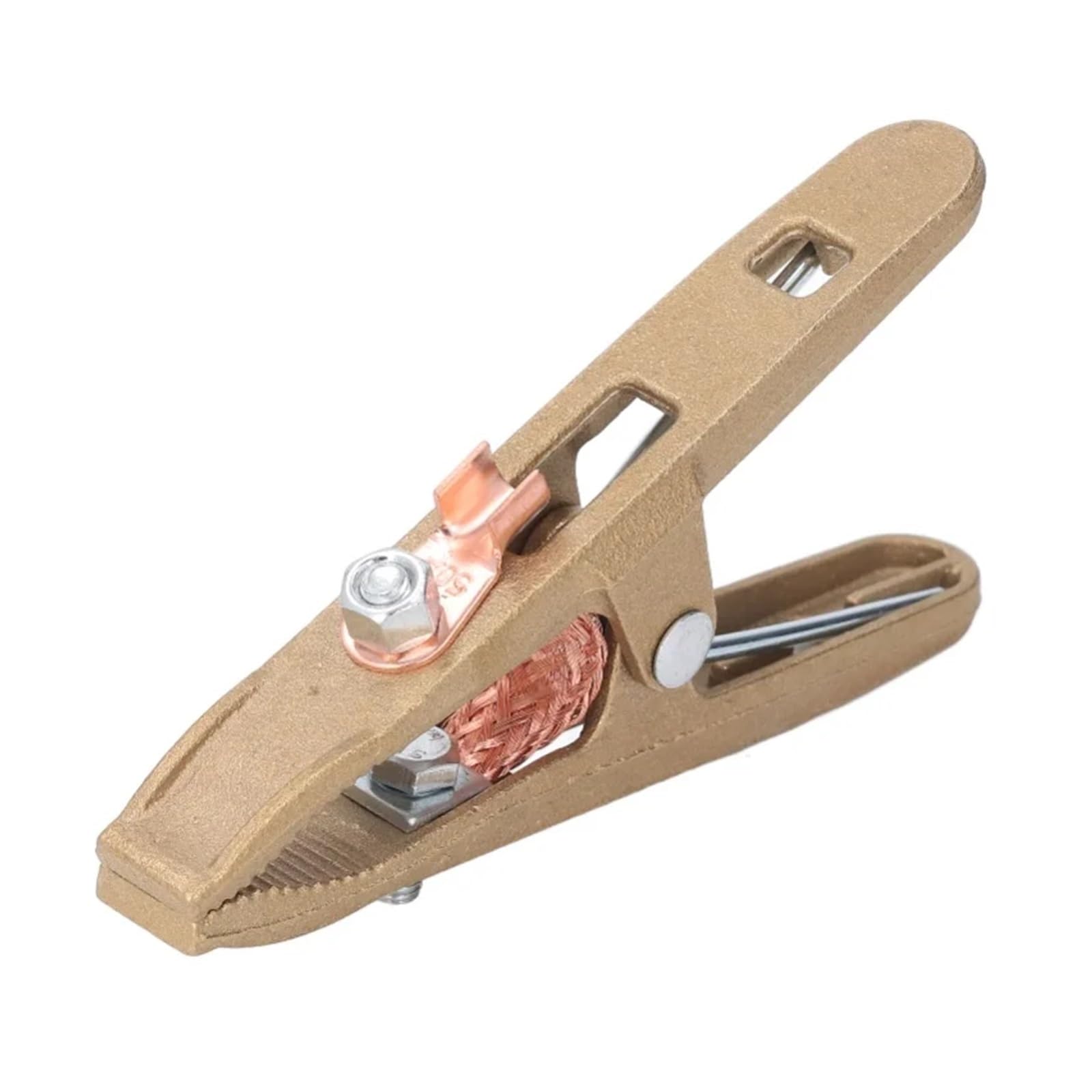 Pinza Soldadura Abrazadera de tierra de latón, forma A, alta potencia, 300A, 1 ud.