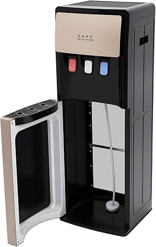 Dispensador de agua de carga inferior enfriador y dispensador, capacidad de 500 W para agua caliente y fría. 3 ajustes de temperatura y una bandeja