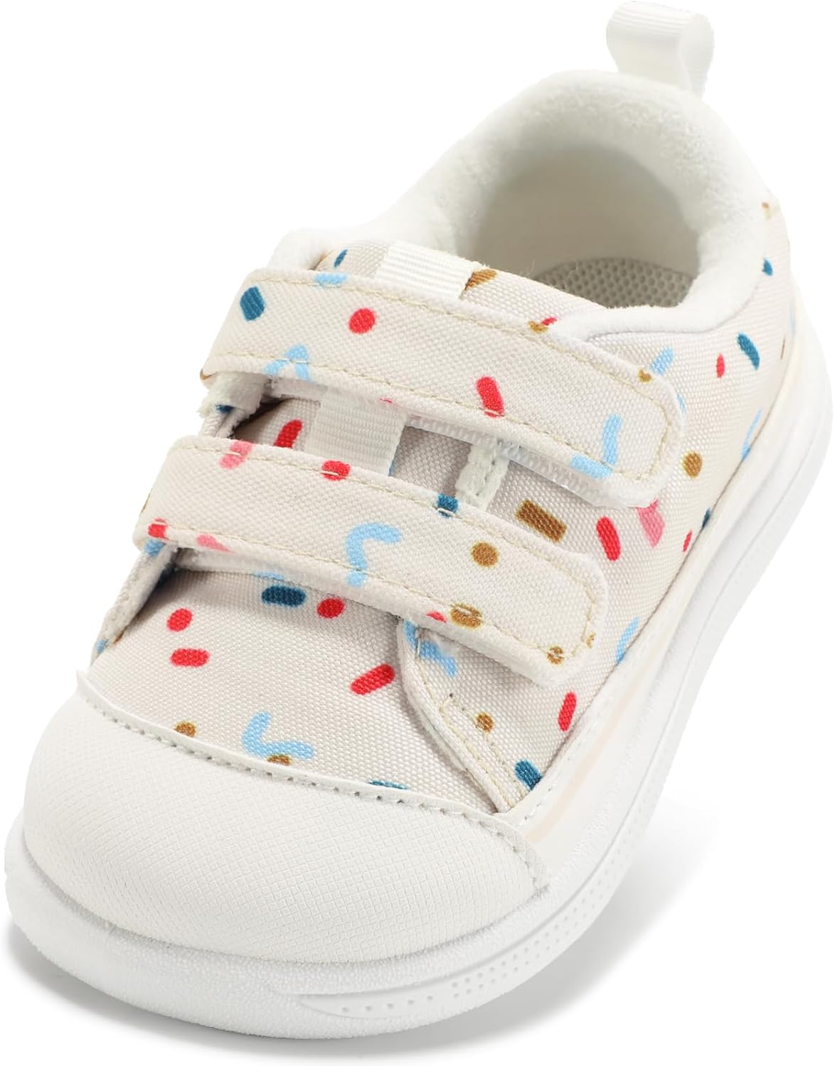 STQ KIDS Toddler Boys & Girls Shoes Wide Toe Box Barefoot Kids Canvas Sneakers with Hook-and-Loop