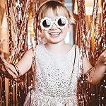 2 Pack Rose Gold Backdrop Birthday Decorations Foil Curtain Bachelorette Party Decor Rose Gold Decor Party Streamers Groovy Birthday Decorations Backdrop - Image 3
