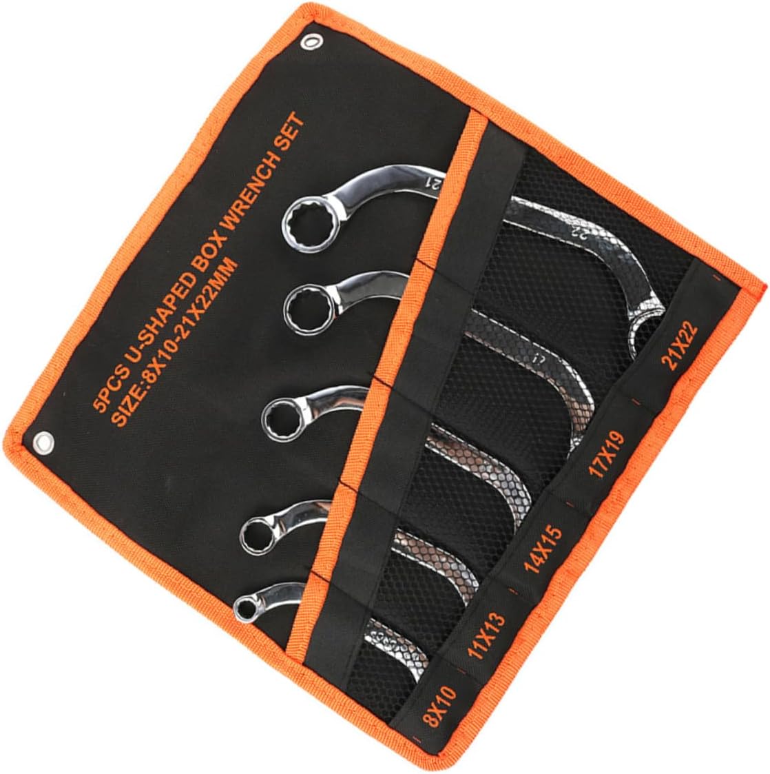 Tofficu 5pcs Double Head Box Wrench Set Chrome Vanadium Steel Socket Spanner for Tight Spaces Durable Heat Treated for Equipment Installation Automotive Maintenance