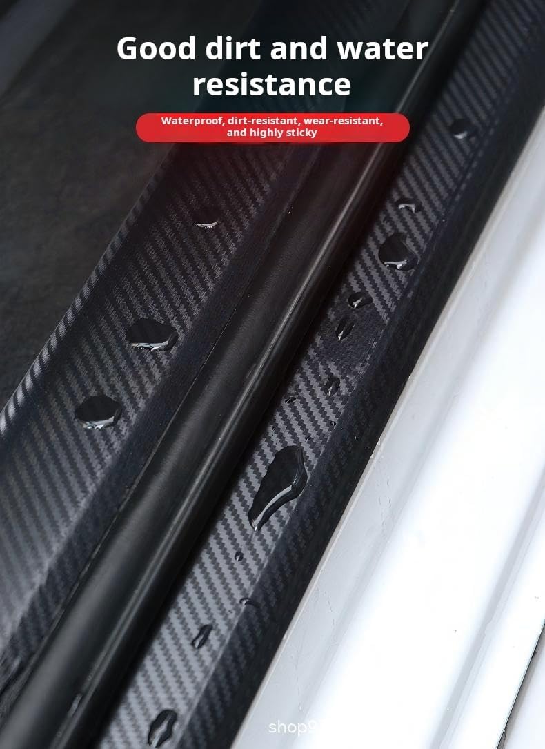 Clear Carbon Fiber Door Sill Protector Tape, 3CM x 5M Universal Car Door Entry Guard, Paint Protection Film, Anti-Scratch Adhesive Strip for Door Sills, Bumper, Door Edge & Rearview Mirror