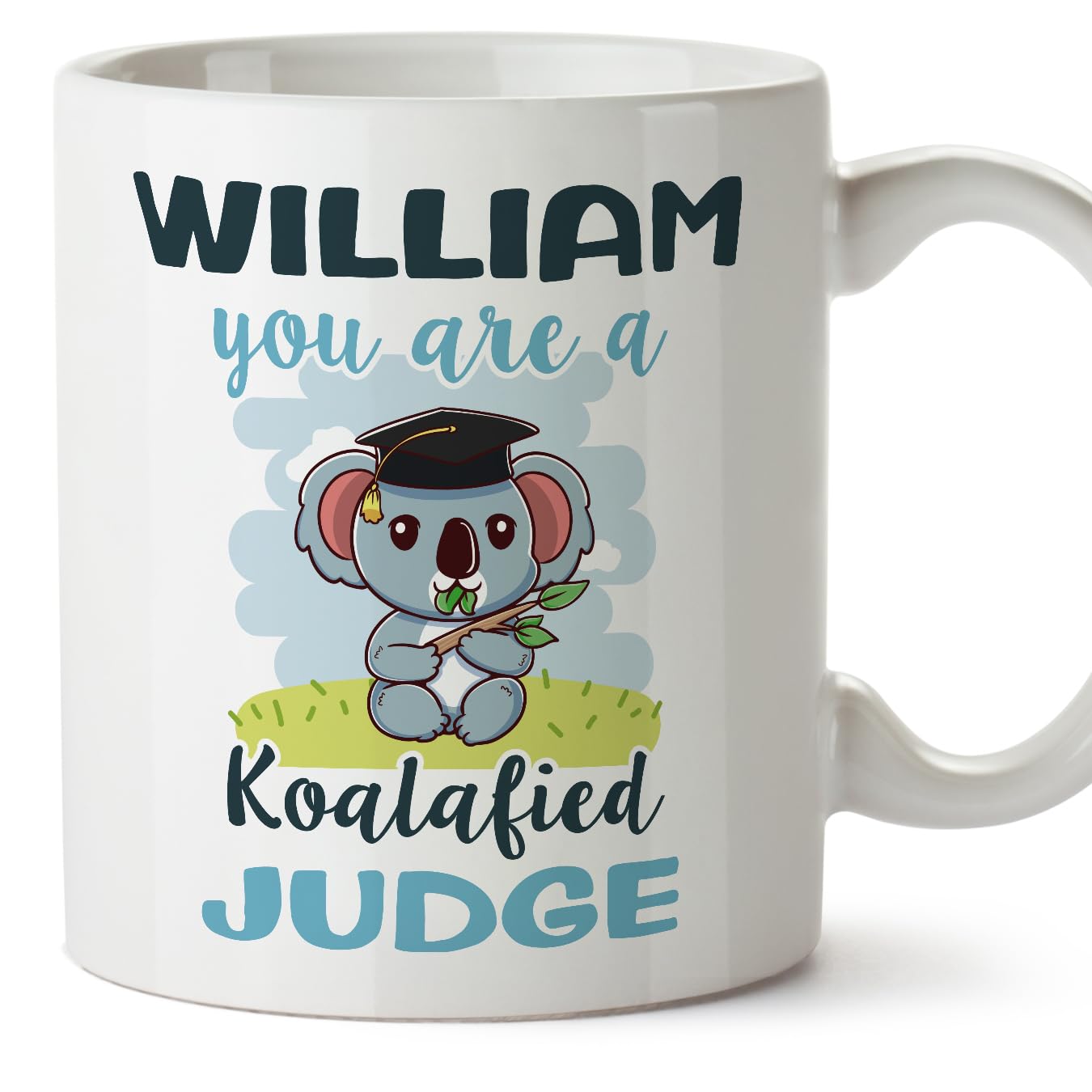 MUGFFINS Personalised Mug for Judge man - in English - Custom Koalafied - Funny Custom Gift for Colleagues - Ceramic 11oz Mug โ image 1