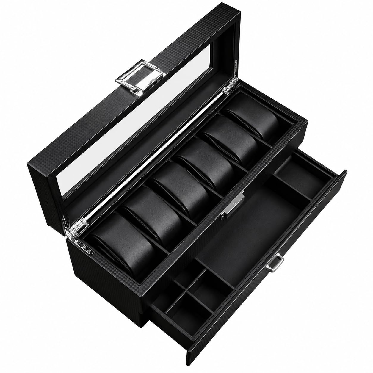 Estuche para reloj de joyería de fibra de,34 * 12 * 13 cm