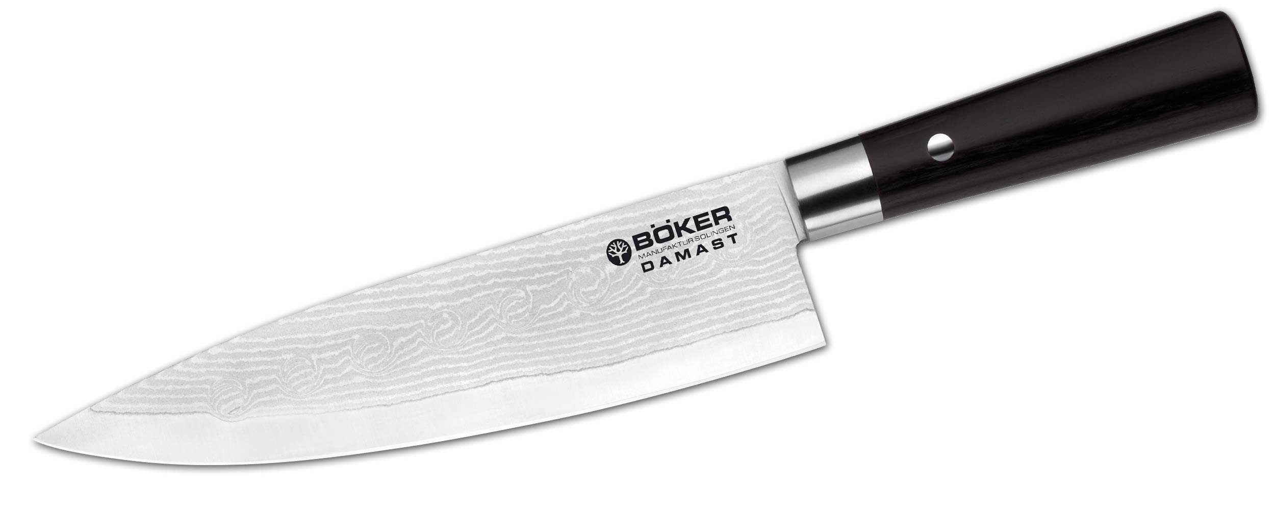 Couteau de cuisine Böker Damas Black grandes dimensions en acier damas