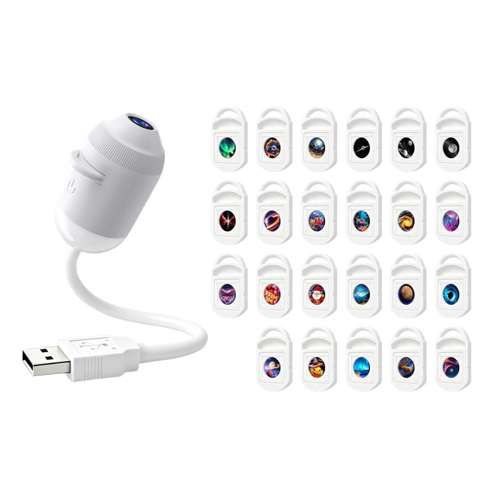 Hangsu Portable Manual Rotating Projection Light USB Plug and Play for Car Bedroom Camping Party Scene USB Star Projector Light