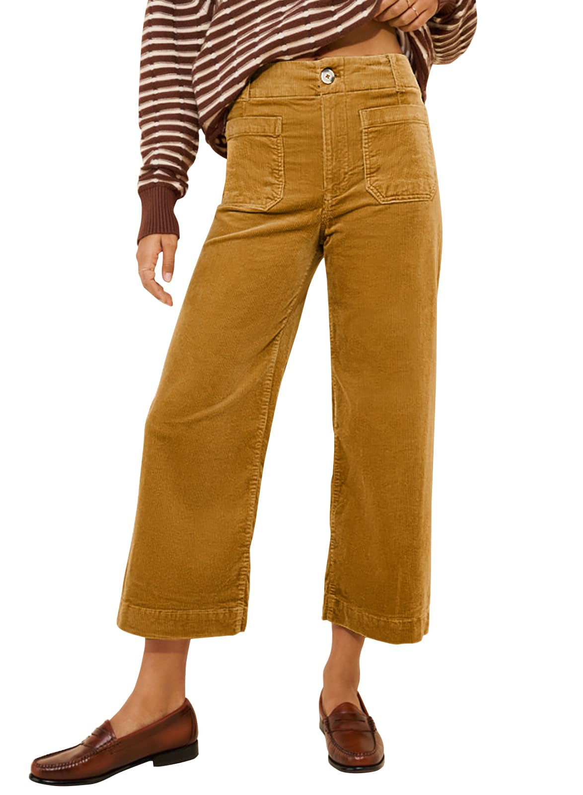 miduo Straight Leg Wide Leg Corduroy Pants