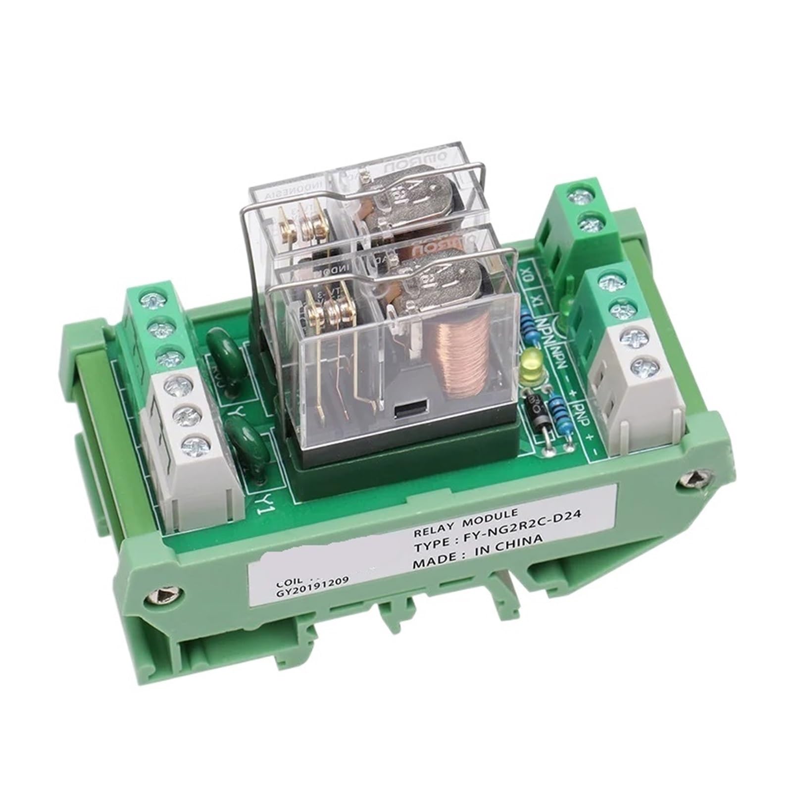 OSHZIKJII Relay Module 12V 24V 1SPDT Relay 10A(FY-NG2R-2C-24VACDC)