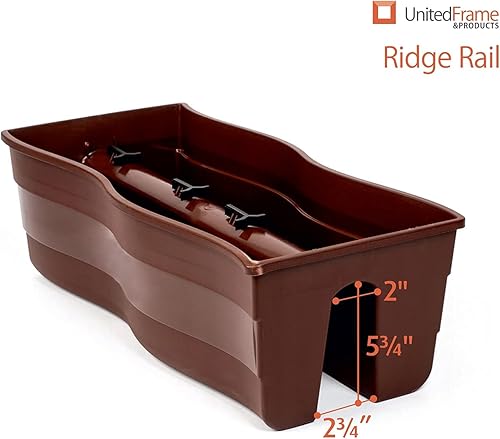 Miniatura 10 de United Frames and Products Maceta rectangular larga "Ridge Rail", caja de ventana para plantas, maceta colgante para interiores y exteriores, patio,