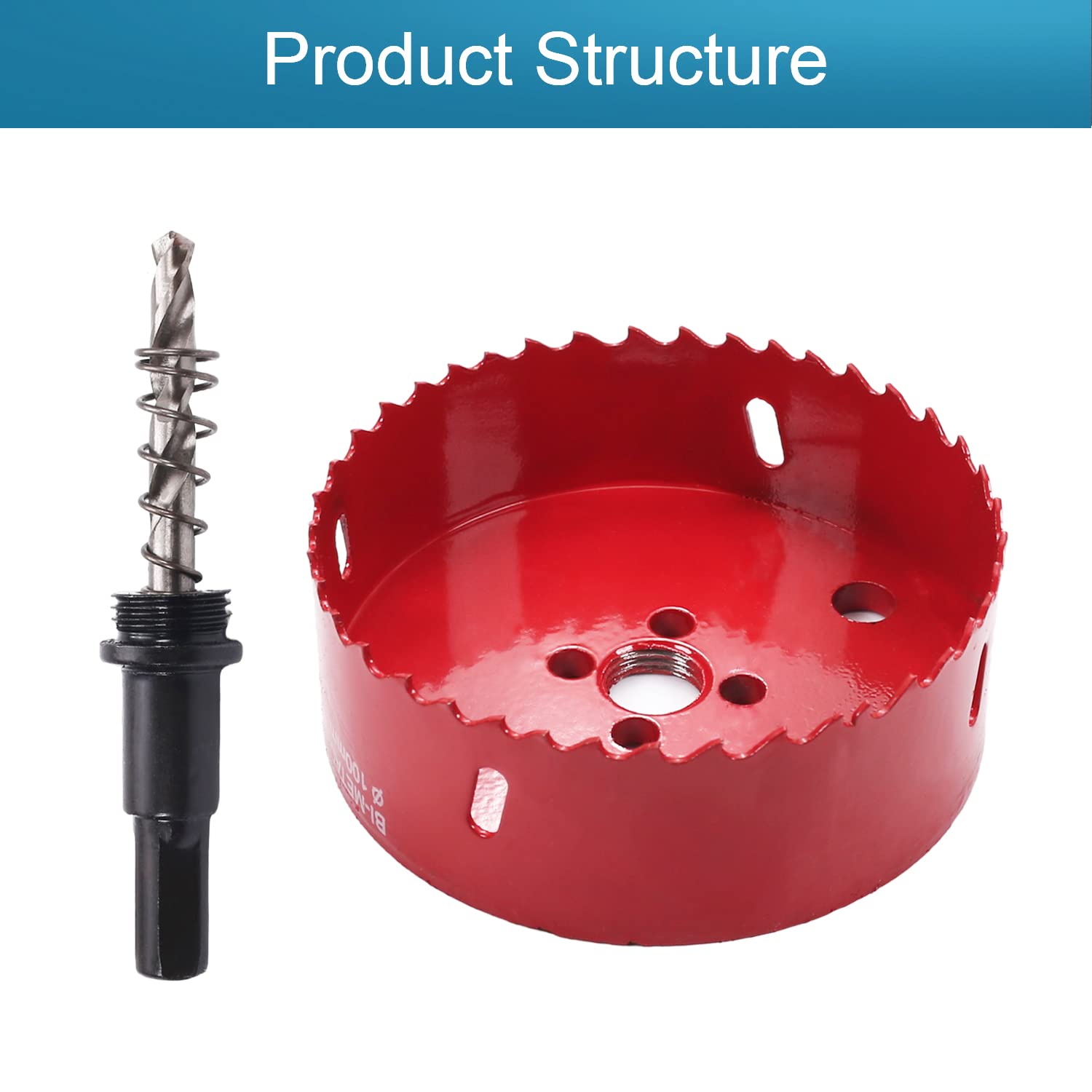 Utoolmart Bimetal 3.9" Hole Saw 100mm Professional Stainless Steel Drill Bits Cutter 25mm Cutting Depth with Triangular Handle