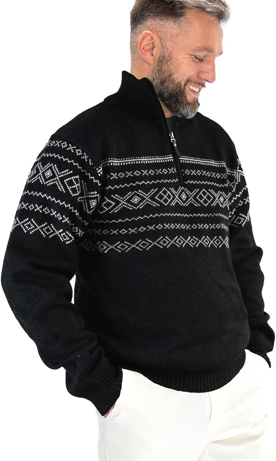 Quarter Zip Black Fleeces Soft Sweaters for Men 1/4 Zip Golf Cashmere Pullovers