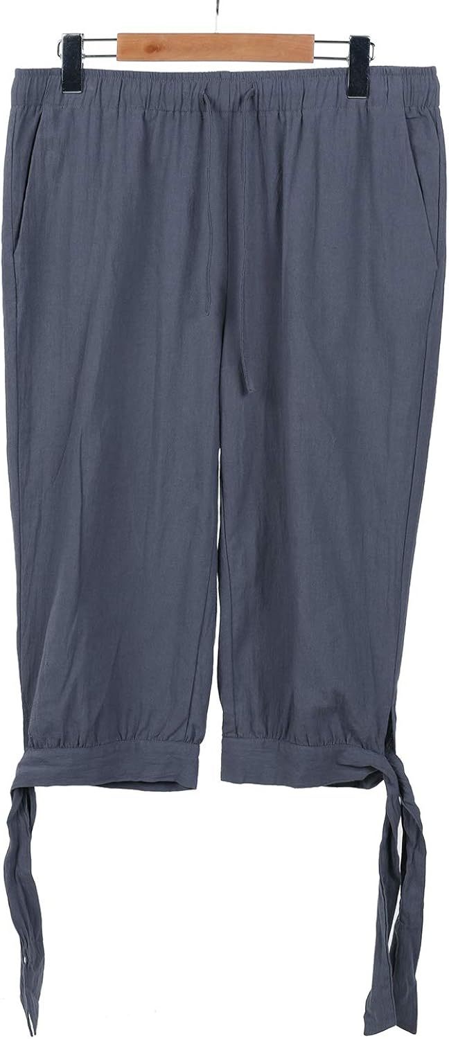 Mens Pirate Shorts Halloween Medieval Renaissance Banded Pants Viking Knicker Colonial Linen Costume : Clothing, Shoes & Jewelry